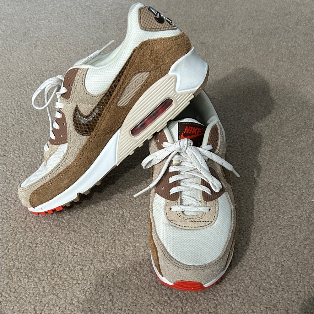 Nike Air Max Sneakers in Tan and White